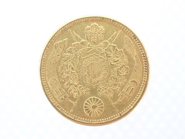 大日本 五圓 明治六年 明治6年 約8.3g 約22.5mm 5円 硬貨 古銭 金貨 アンティーク コインの画像1