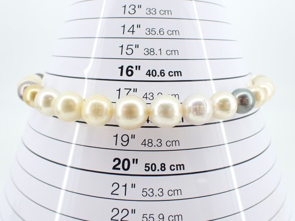 ●シロチョウ養殖真珠 マルチカラー パール ネックレス 約84.8g Silver 金具 宝石 ジュエリー アクセサリー ソーティング
