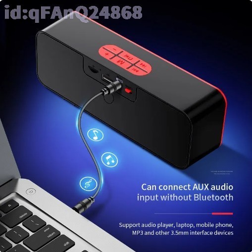aB2534: ポータブル Bluetooth スピーカー ワイヤレス デュアル ホーン ステレオ fm モード hifi サウンド ipx5 防水 屋外 青色 黒色_画像4