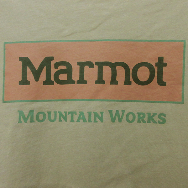 ■Marmot マーモット Tシャツ カットソー MOUNTAIN WORKS マウンテンワークスロゴアウトドア キャンプ_画像4