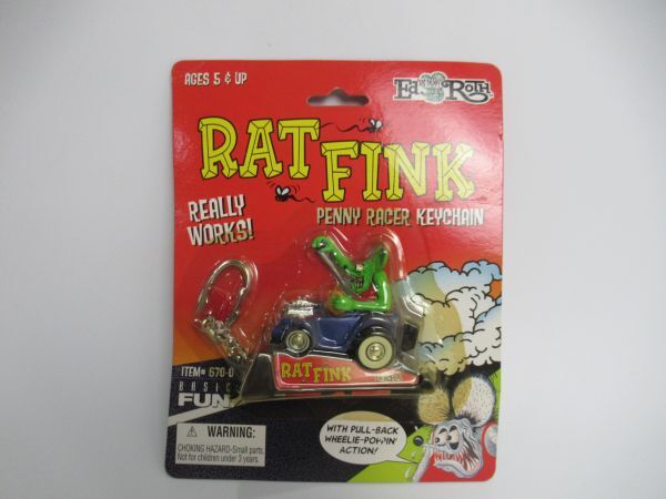 RAT FINK ラットフィンク PENNY RACER KEYCHAIN ペニーレーサーキーチェーン 未開封 Ed Roth エド・ロス HOT ROD コイン ミニカー_A1-240428-K25