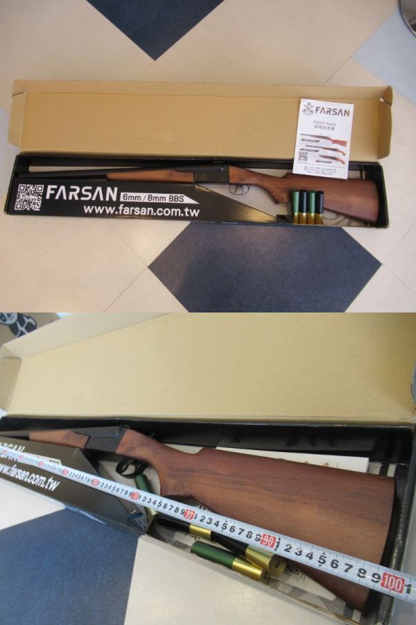 華山 FS0521 ショットガン L FARSAN ダブルバレルショットガン 6㎜ 8㎜ BBS ガスガン マッドマックス 銃 中古の画像2