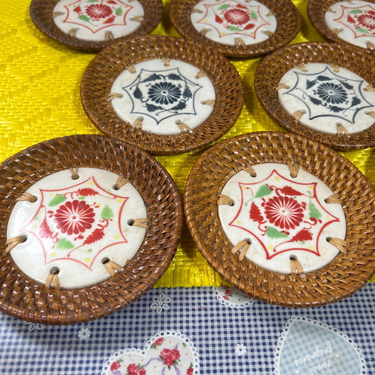 ba коричневый n. Coaster Вьетнам Asian товары 8 листов керамика & из дерева 