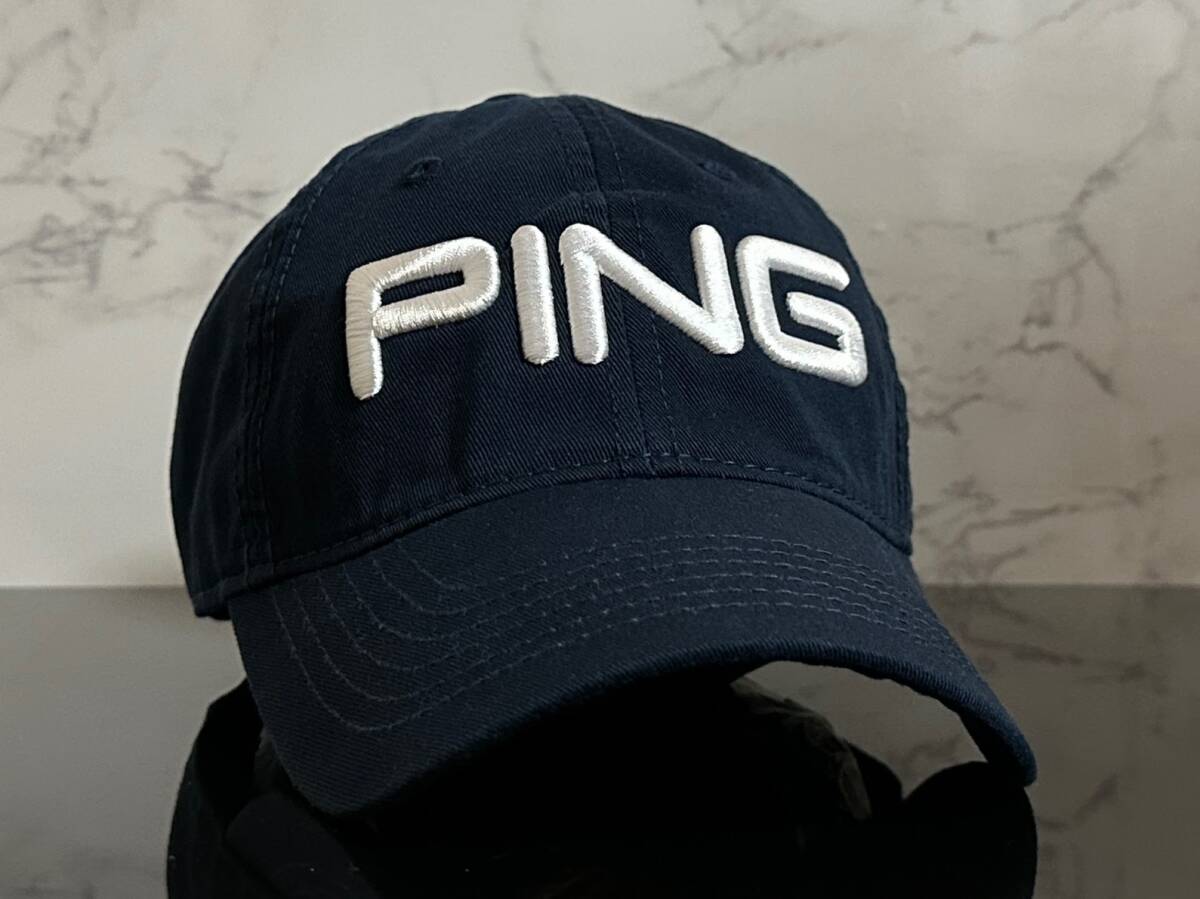 【未使用品】121K★PING ピン ゴルフ キャップ 帽子 CAP 高級感のあるネイビーのコットン素材にホワイトロゴ《FREEサイズ》渋野日向子の画像1