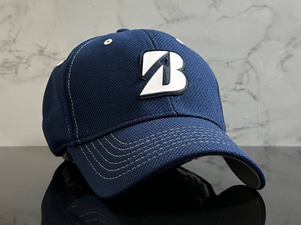 [ не использовался товар ]291KA*BRIDGESTONE GOLF Bridgestone Golf колпак шляпа CAP темно-синий. эластичный материалы. белый Logo {Size 57.~61. ранг до }