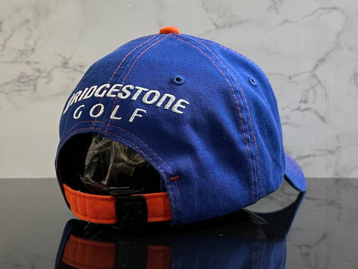 【未使用品】285KB★BRIDGESTONE GOLF ブリジストン ゴルフキャップ 帽子 CAP クールなブルーのコットン素材にオレンジロゴ《FREEサイズ》_画像6