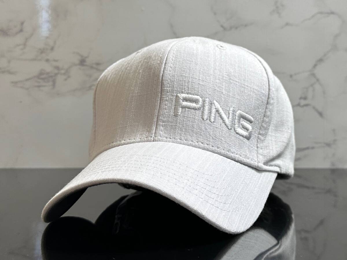 【未使用品】321KB★PING ピン ゴルフ キャップ 帽子 CAP 高級感のあるホワイトのコットン素材にホワイトロゴ《FREEサイズ》渋野日向子の画像1