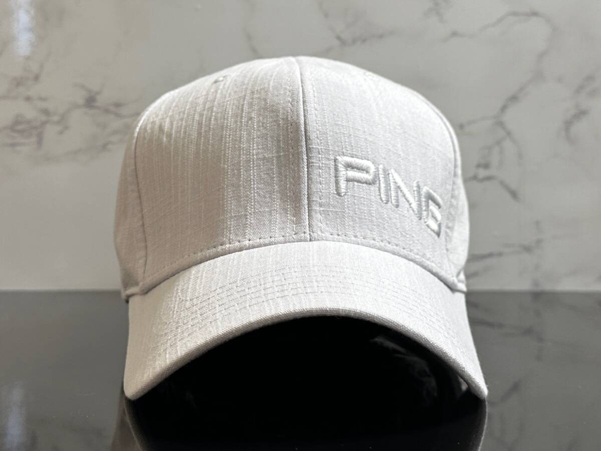 【未使用品】321KB★PING ピン ゴルフ キャップ 帽子 CAP 高級感のあるホワイトのコットン素材にホワイトロゴ《FREEサイズ》渋野日向子の画像2