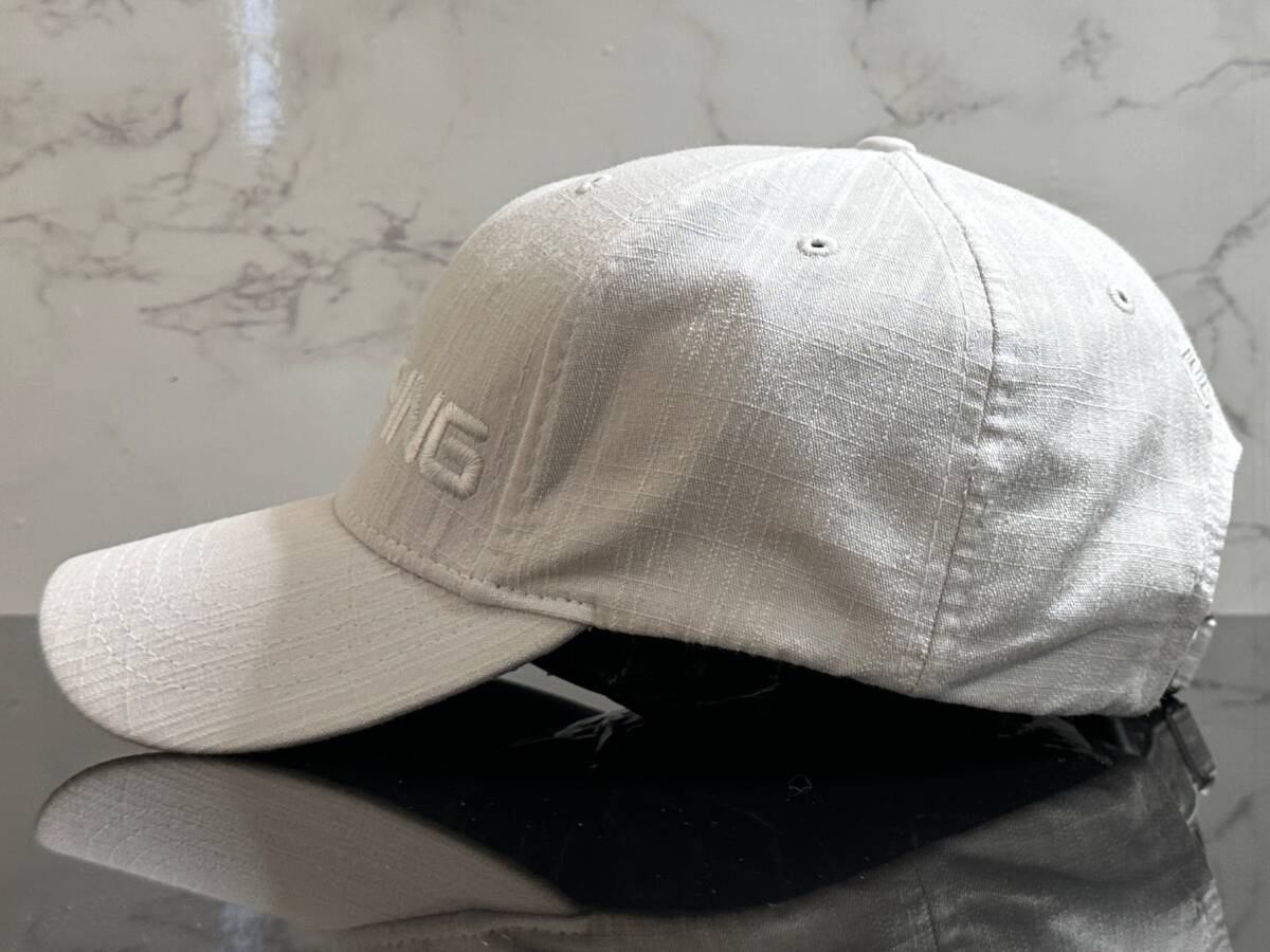 【未使用品】321KB★PING ピン ゴルフ キャップ 帽子 CAP 高級感のあるホワイトのコットン素材にホワイトロゴ《FREEサイズ》渋野日向子の画像4