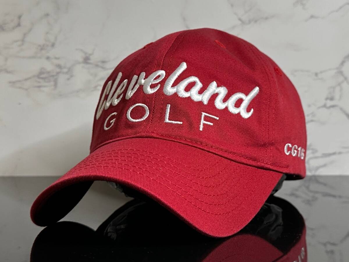 【未使用品】161K 訳あり★Cleveland GOLF クリーブランド ゴルフ キャップ 帽子 上品で高級感のあるレッドのコットン素材《FREEサイズ》の画像2