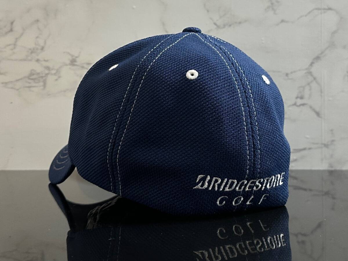 [ не использовался товар ]291KA*BRIDGESTONE GOLF Bridgestone Golf колпак шляпа CAP темно-синий. эластичный материалы. белый Logo {Size 57.~61. ранг до }