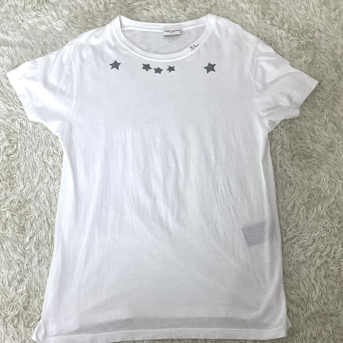 サンローランパリ SAINT LAURENT スタープリントTシャツ メンズ XS ホワイト_画像3