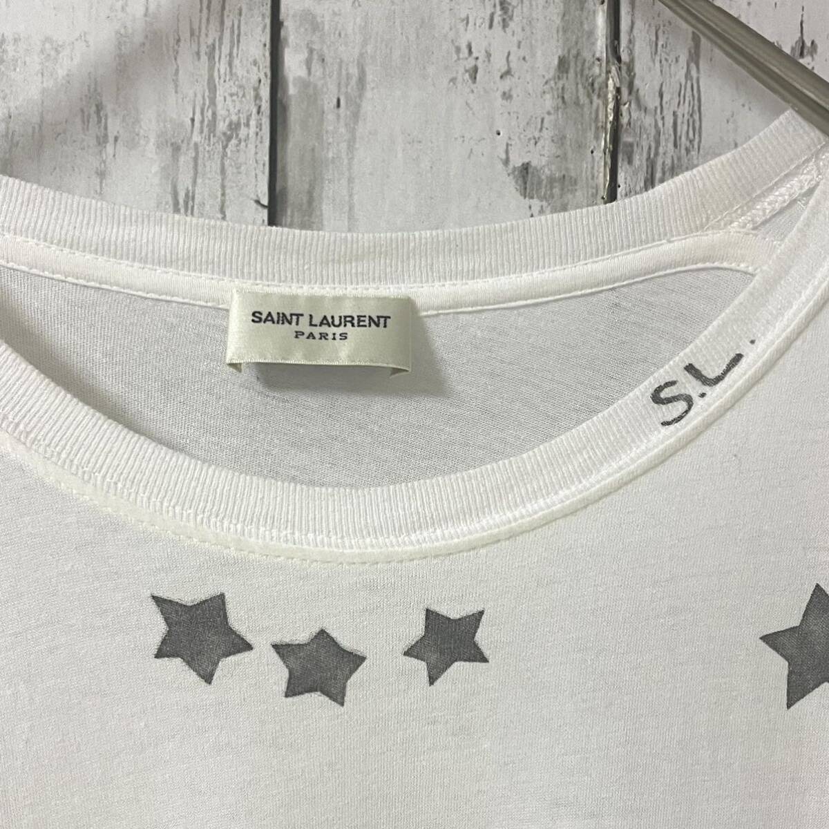 サンローランパリ SAINT LAURENT スタープリントTシャツ メンズ XS ホワイト_画像4