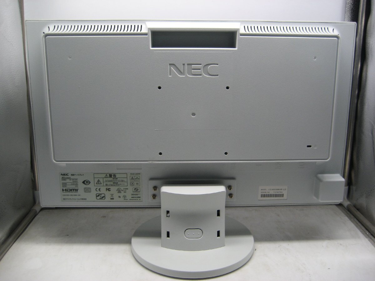 「2台入荷」NEC◎22インチワイド液晶モニター◎AS223WM◎HDMI対応　 　K3103_画像4