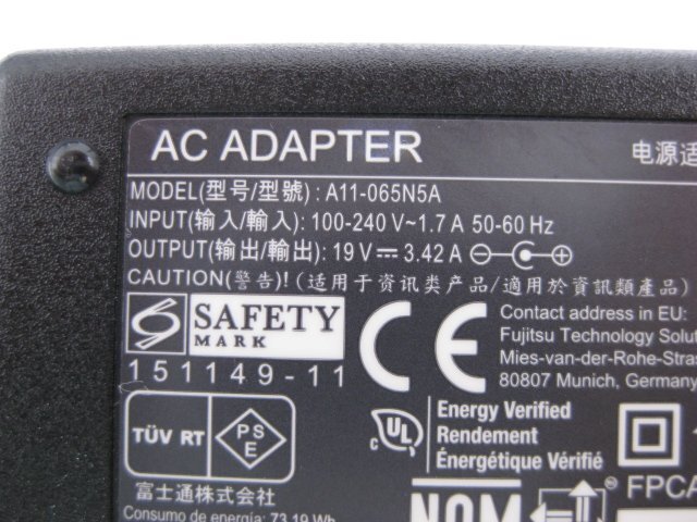 * Fujitsu /FUJITSU* original AC adaptor *FMV-AC332A/FPCAC002C/A11-065N5A*19V/3.42A*10 piece set * power cord lack of * present condition delivery *T0252