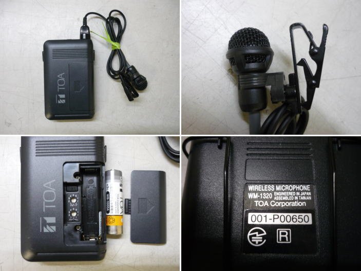 [ secondhand goods ]*TOA* hand Mike + tiepin type + charger set *WM-1220*WM-1320*BC-1000* wireless *AC adapter lack of * electrification verification only *a1566