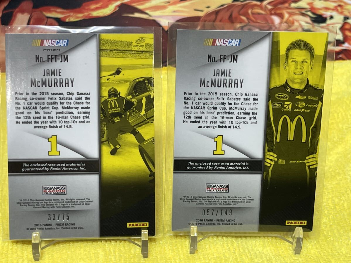 2016 Panini Prizm JAMIE McMURRAY Relic Crad 2枚セット Race-Used Firesuit NASCAR ナスカー カード マクドナルド McDonald_画像4
