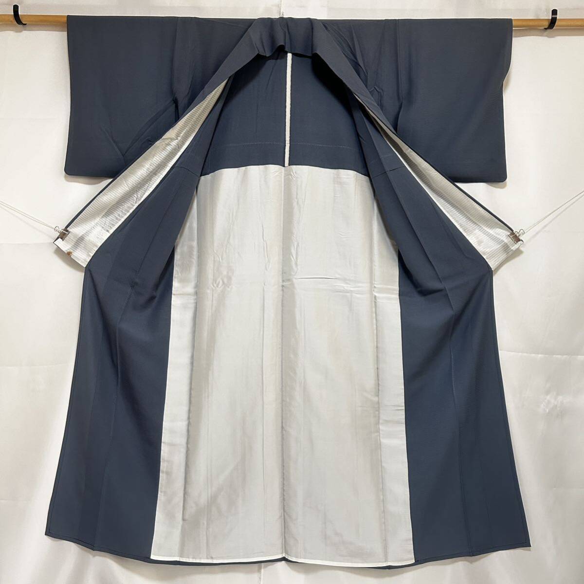 * kimono .* single . for summer . undecorated fabric one . group blue color Japanese clothes Japanese clothes kimono silk #X295