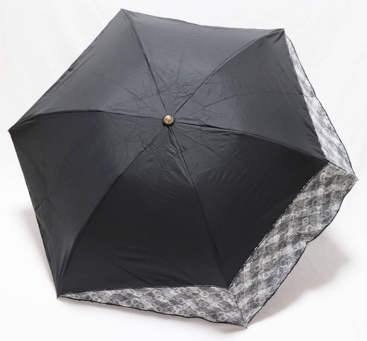 《ランバンオンブルー》新品 遮光生地使用 軽量 豪華レース・刺繍 晴雨兼用折りたたみ傘 雨傘 日傘 遮光率・UV遮蔽率99%以上 A9907