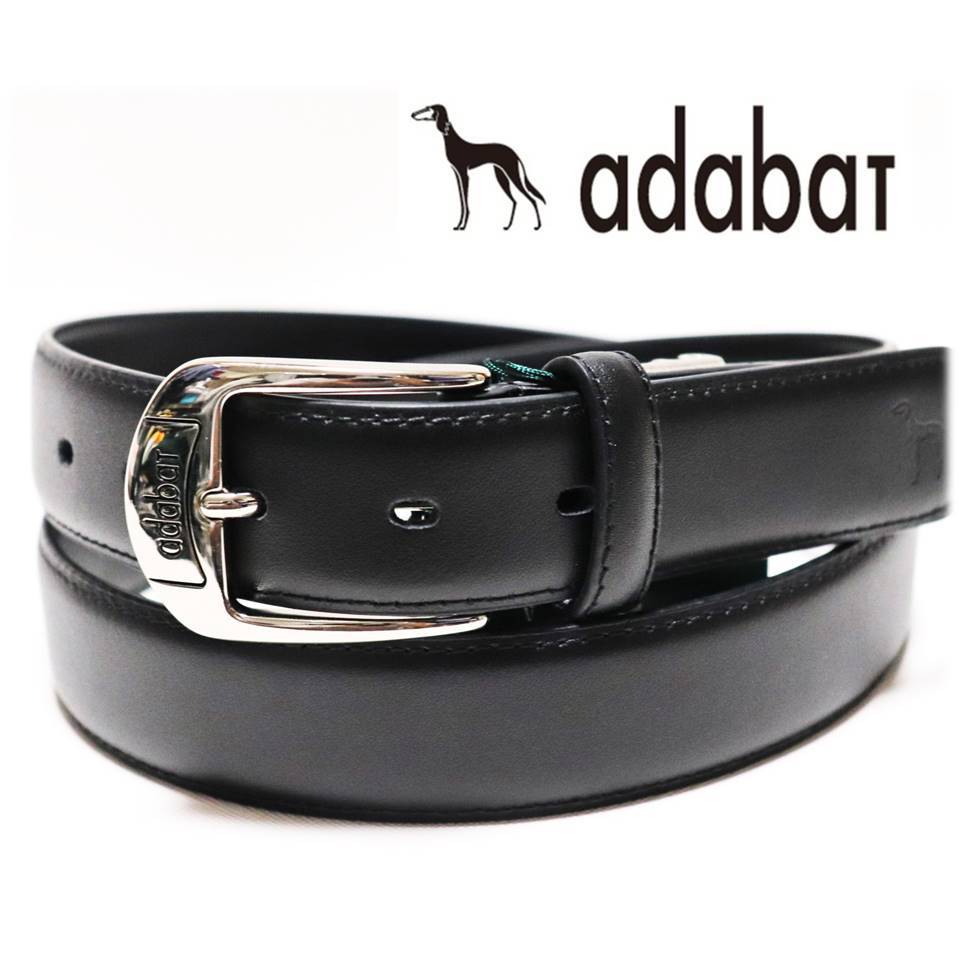 《adabat アダバット》新品 牛革 レザーベルト 103cmまで対応 サイズ調整可 ビジネス プレゼント 黒 A8489の画像1