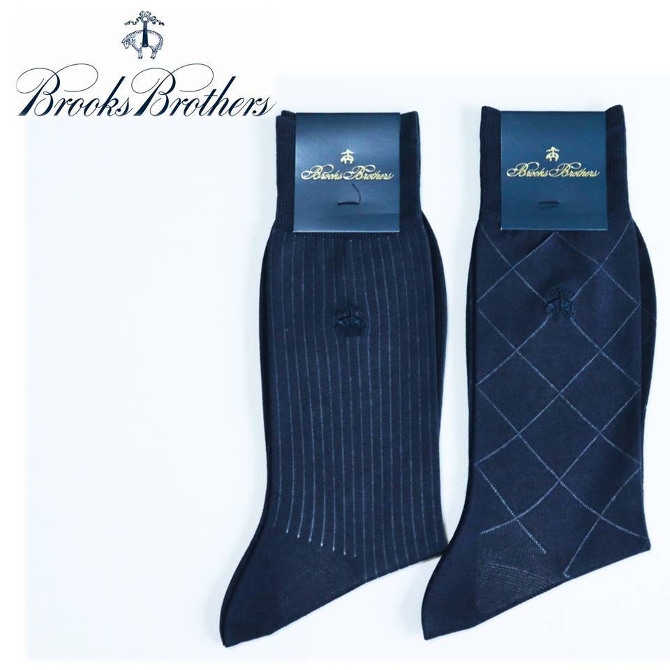 《BROOKS BROTHERS ブルックスブラザーズ》新品 ロゴ刺繍入 ビジネスソックス2足セット 靴下 25~26cm プレゼントにもの画像1