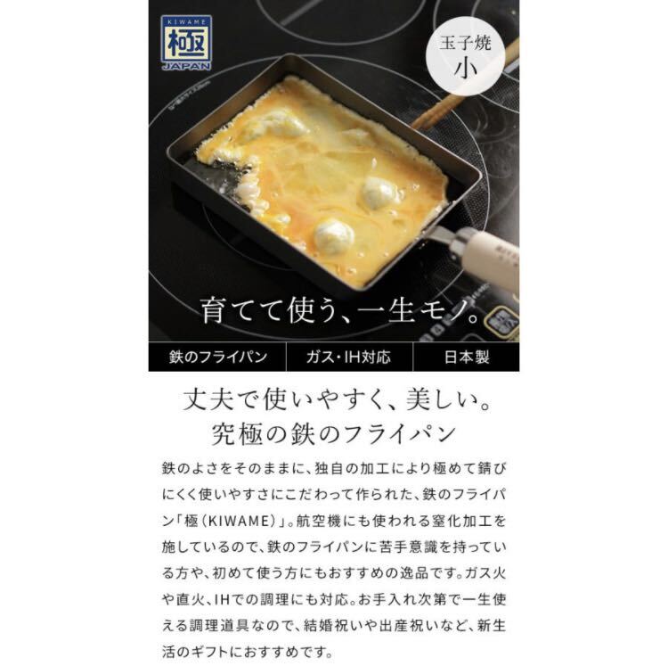 リバーライト 卵焼き器 鉄 極 キワミ 小 IH対応 フライパン 日本製 J1613卵焼きフライパン 調理器具 