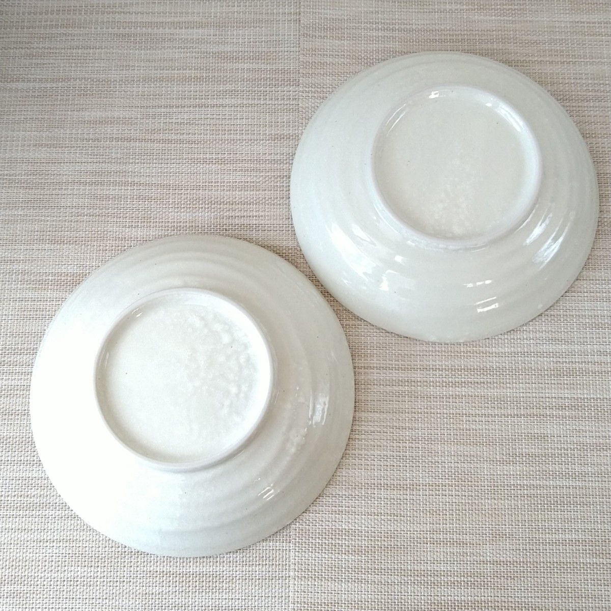 【2枚】新品 日本製 美濃焼 刷毛目 粉引 深皿 カレー皿