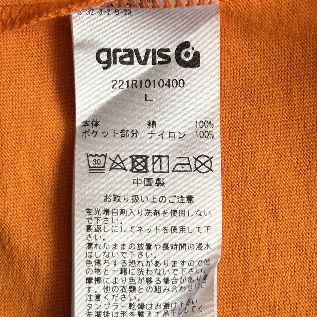 gravis グラビス フラップポケット付 Tシャツ Lサイズ オレンジの画像10