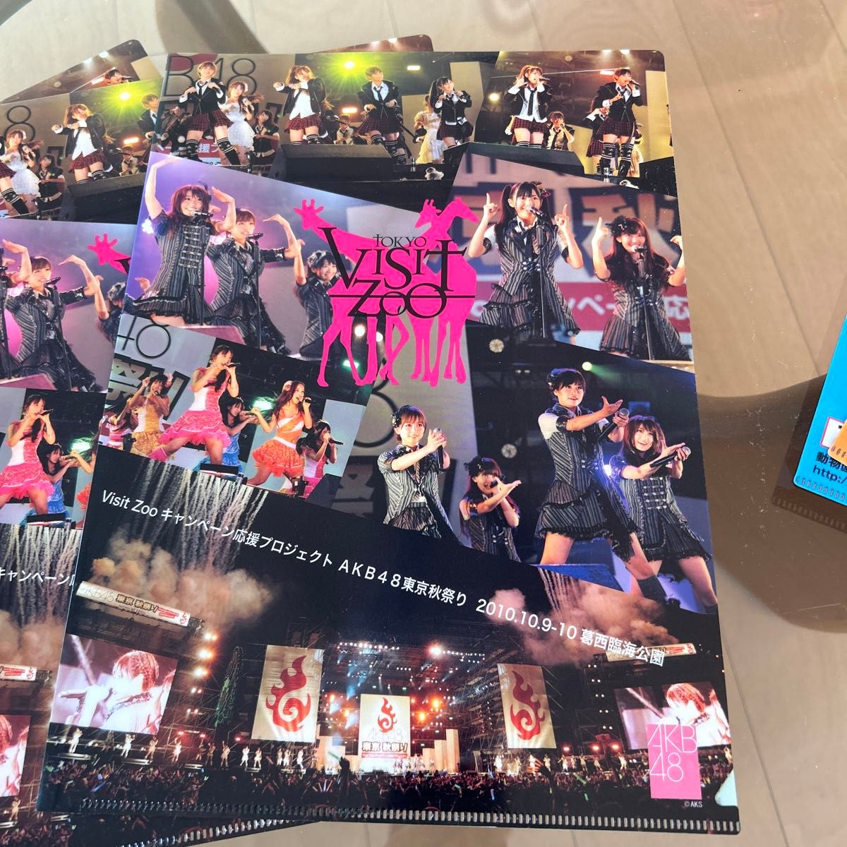 モーニング娘ビニール袋+AKB48 クリアファイル Visit Zoo キャンペーン 6点、計7点セット
