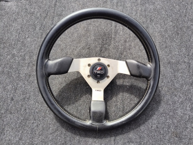 TRD steering wheel that time thing approximately 36φ horn button defect equipped details unknown therefore Junk free shipping 