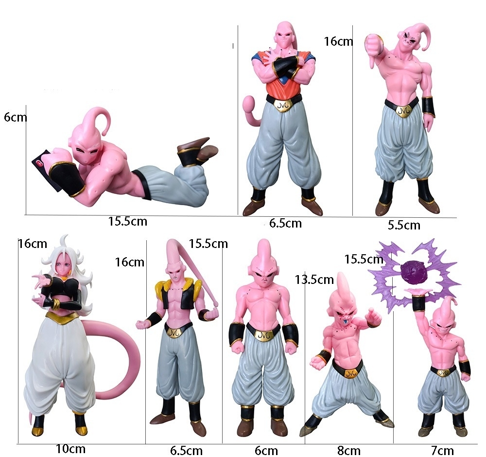 ■ ドラゴンボール ☆【 魔人ブウ 8体セット】■ 約11cm~15cm 1.1kg 海外限定 漫画風 PVC 箱なし_画像1