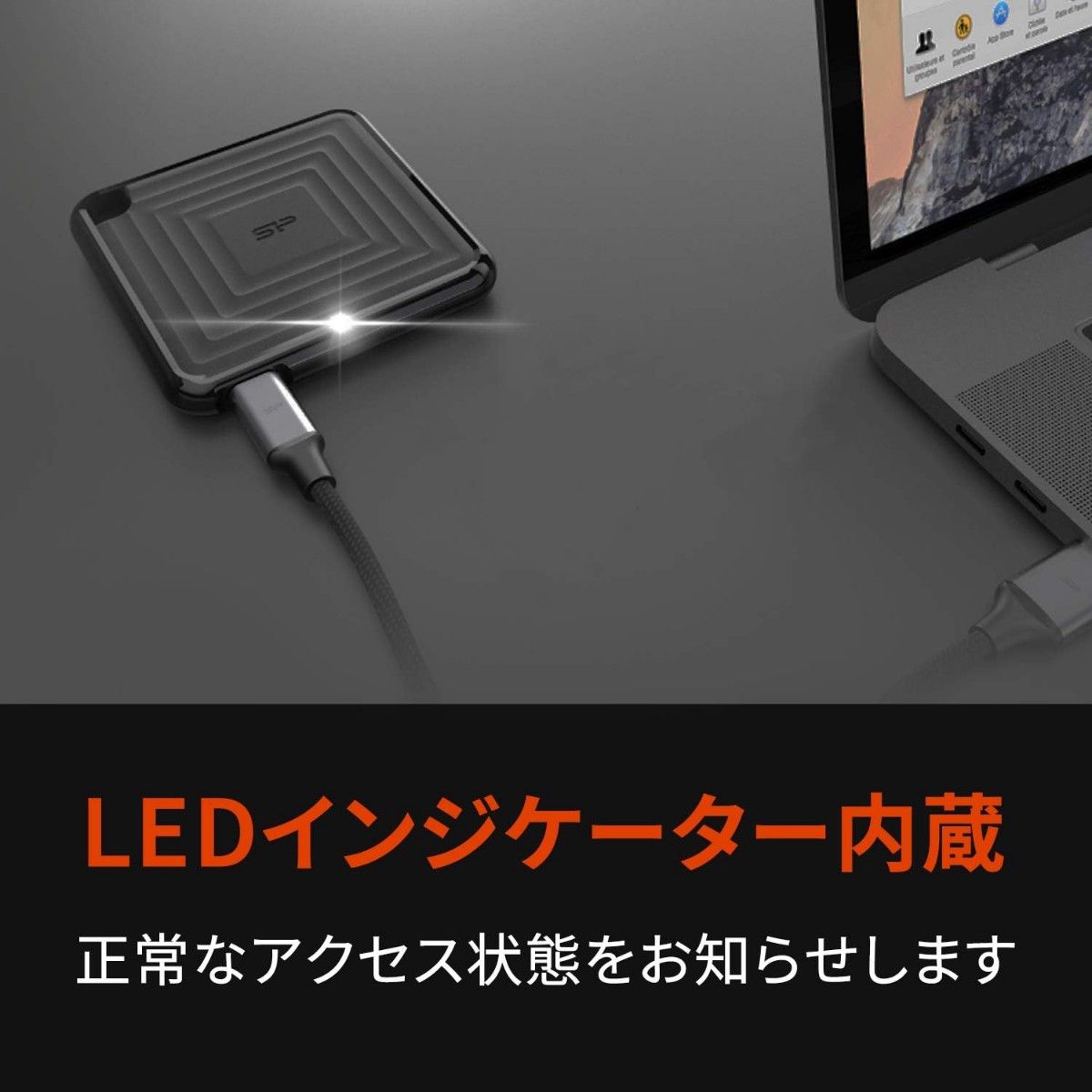 シリコンパワー 外付けSSD 960GB USB3.2 Gen2 Type-C SP960GBPSDPC60CK