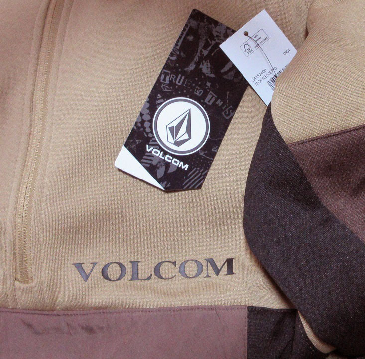 Volcom ボルコム Tech Fleece Pullover ジップ プルオーバー 疎水性フリース M,Lサイズ ダークカーキ スキー スノボ