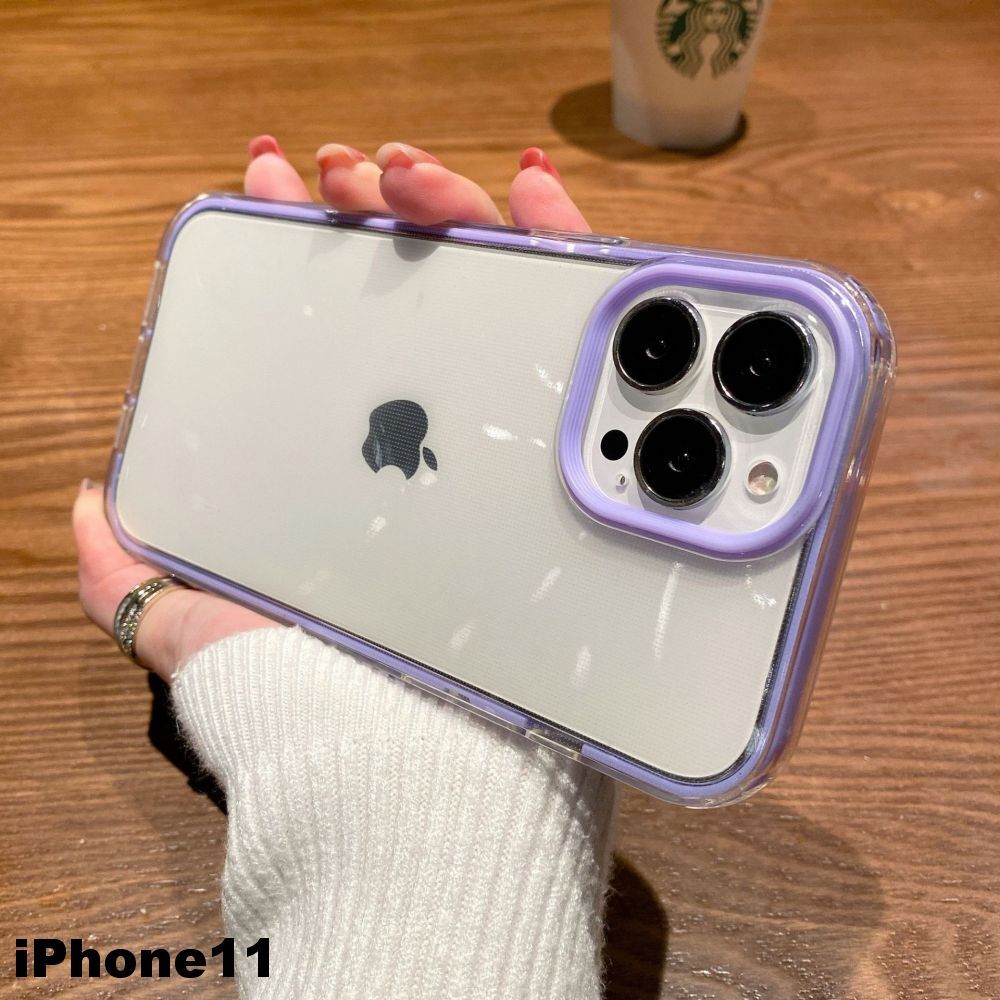 iphone11ケース カーバー TPU 可愛い お洒落 韓国 紫 軽量 ケース 耐衝撃809の画像1