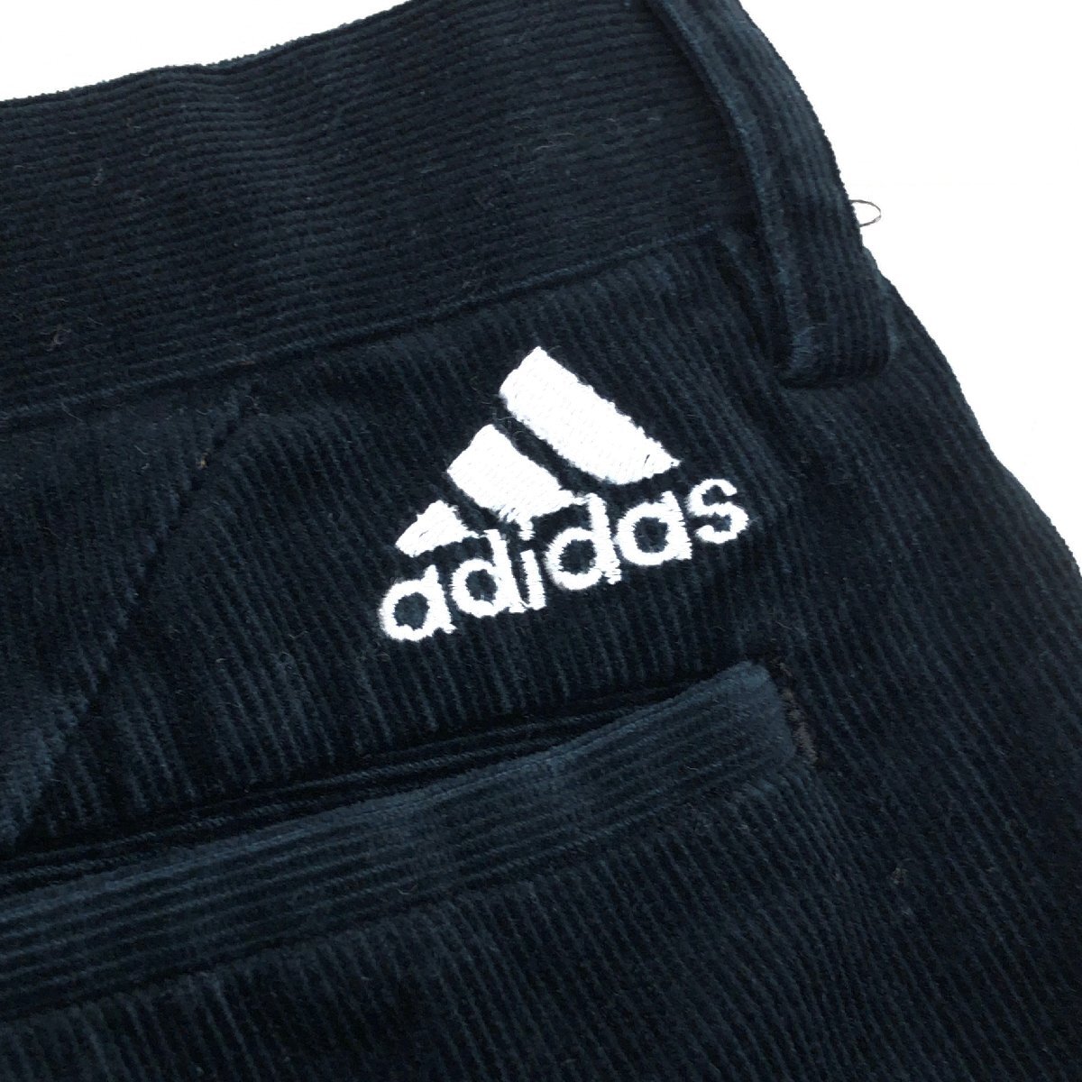 ●adidas GOLF アディダスゴルフ ロゴ刺繍 細畝 コーデュロイ ストレッチ ゴルフパンツ 85 黒 ブラック コールテン スラックス メンズ_画像7