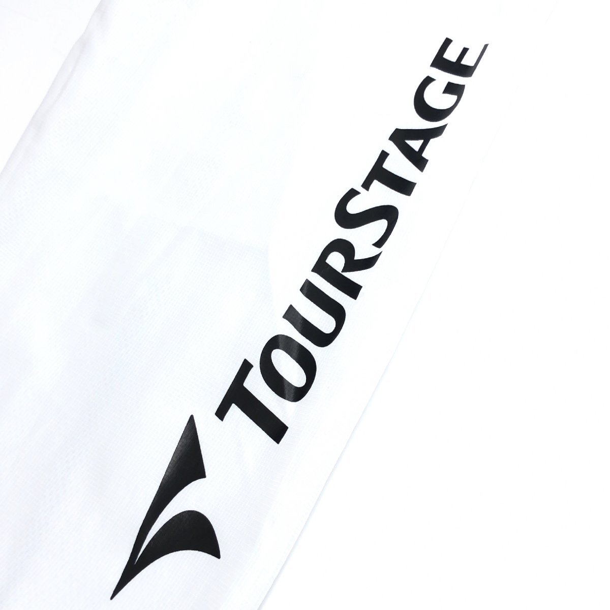 ●TOURSTAGE ツアーステージ 吸水速乾 ドライ ウインドブレーカー ゴルフジャケット L 白 ホワイト ロゴプリント ジャージ ブルゾン メンズ_画像4