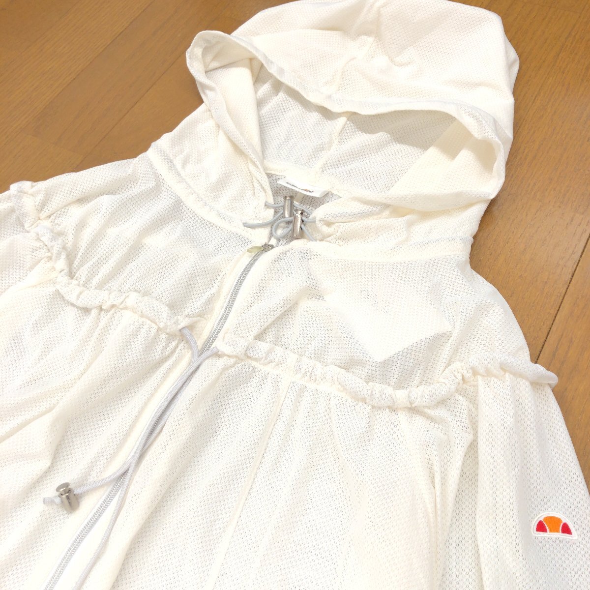 新品 ellesse エレッセ 定価15,000円+税 吸水速乾 ドライ ストレッチ メッシュ フーデット ロング ジャケット F パーカー スポーツ 未使用の画像5