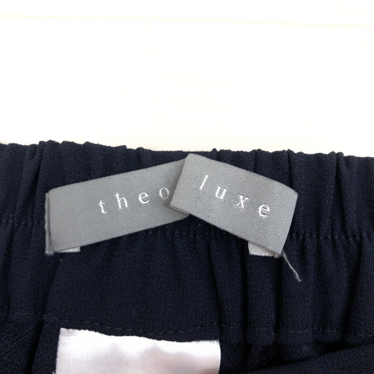 Theory luxe セオリーリュクス ワイド ガウチョパンツ 34 濃紺 ネイビー 日本製 ワイドパンツ イージーパンツ スカーチョ レディースの画像3