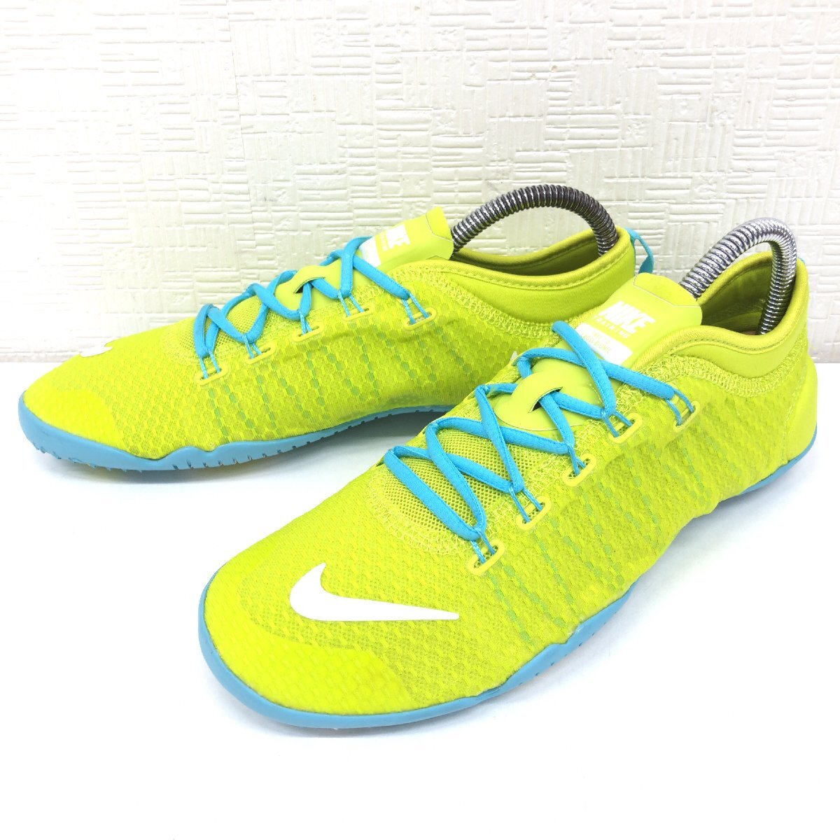 * почти не использовался NIKE свободный 1.0 Cross Vaio nik сетка тренировочная обувь 23cm neon зеленый фитнес обувь спортивные туфли 