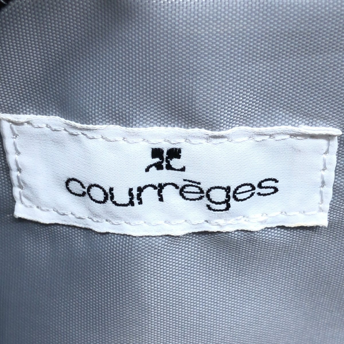 ●新品 Courreges クレージュ ロゴ型押し PVCレザー ミニボストンバッグ ブラック×シルバー ハンドバッグ 国内正規品 レディース 女性用の画像3