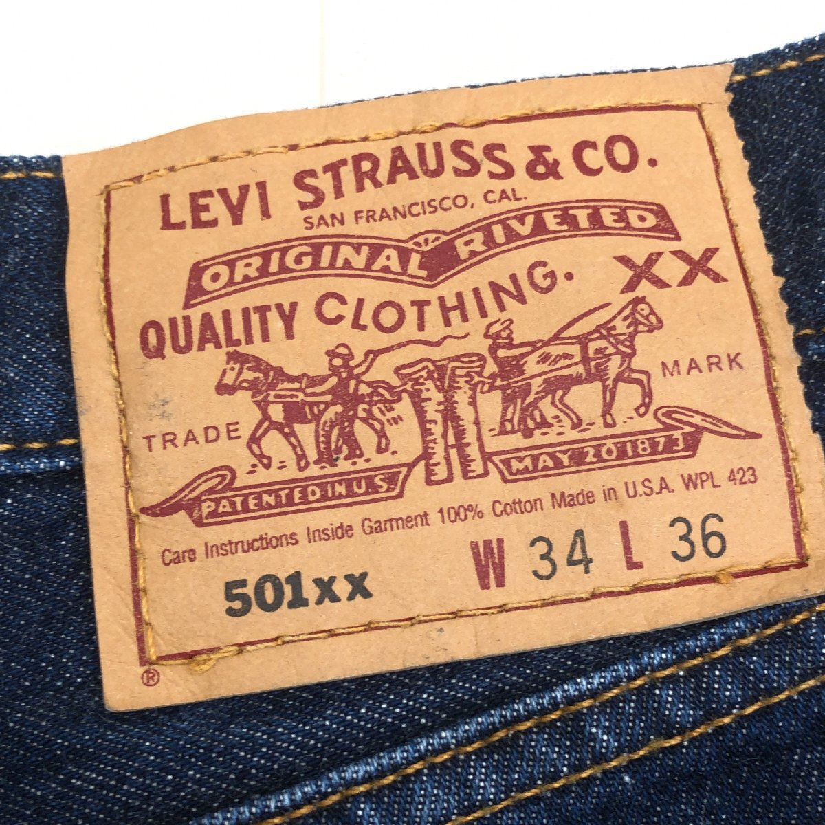 ●90's USA製 Levi’s リーバイス 刻印553 米国製最終モデル 501XX デニム パンツ 34 w80 ジーンズ サンベニート 99年製 ヴィンテージ 古着の画像6