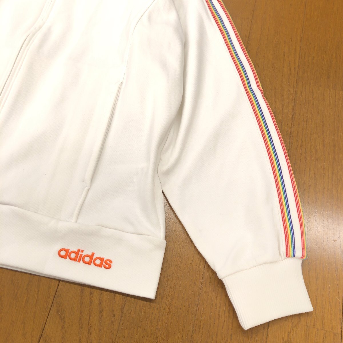 adidas Adidas Rainbow line jersey jacket L white white jersey lady's for women training sport 