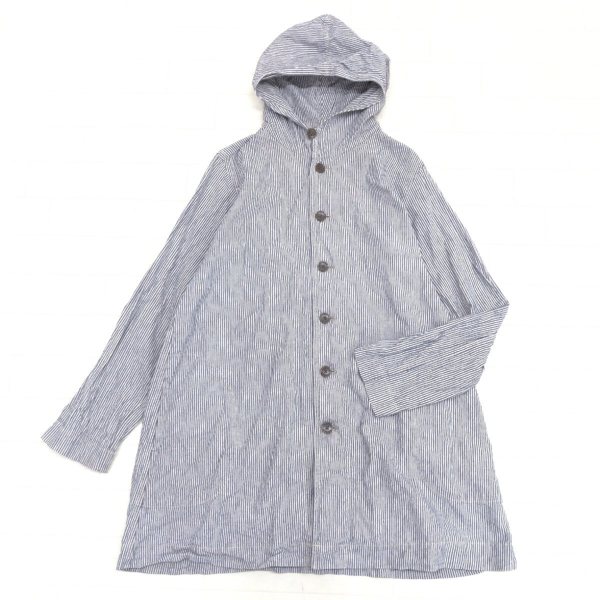 *pritplito лен linen полоса f-teto весеннее пальто 1 темно синий серия темно-синий серия сделано в Японии жакет Parker женский TRIP