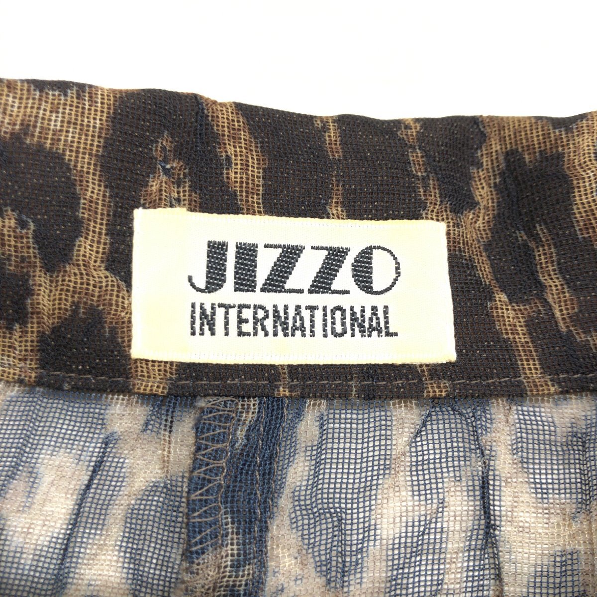 JIZZO INTERNATIONAL ジッツォインターナショナル ヒョウ柄 シアー シャツ ジャケット 42 レオパード シールスー 羽織り ブラウス 女性用_画像3