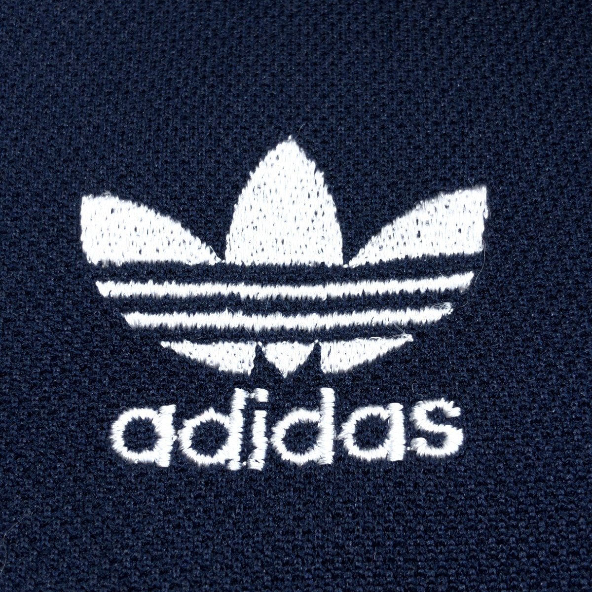 ●80～90's adidas adidas アディダス デサント製 トレフォイル刺繍 トラックジャケット M 紺 ネイビー ジャージ ヴィンテージ 古着 メンズの画像7