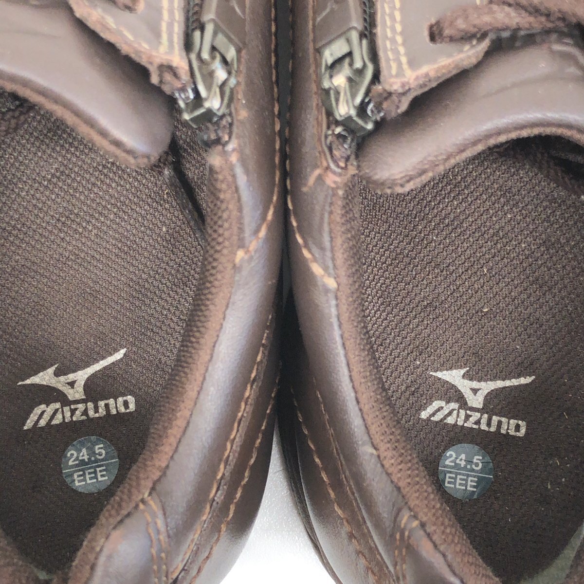 ●Mizuno ミズノ 定価17,600円 GORE-TEX 本革 レザー ウォーキングシューズ 24.5cm ブラウン スニーカー コンフォート 健康靴 ゴアテックスの画像5