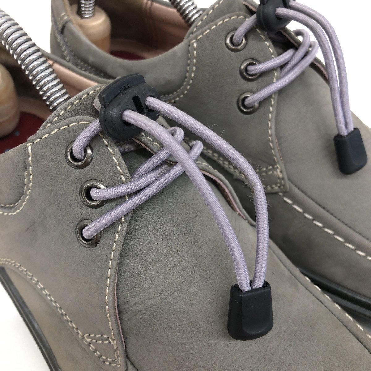 ●ARUKURUN アルクラン 牛革 ヌバックレザー ウォーキングシューズ 24.5cm グレー スニーカー コンフォート 革靴 健康靴 日本製 メンズ_画像10