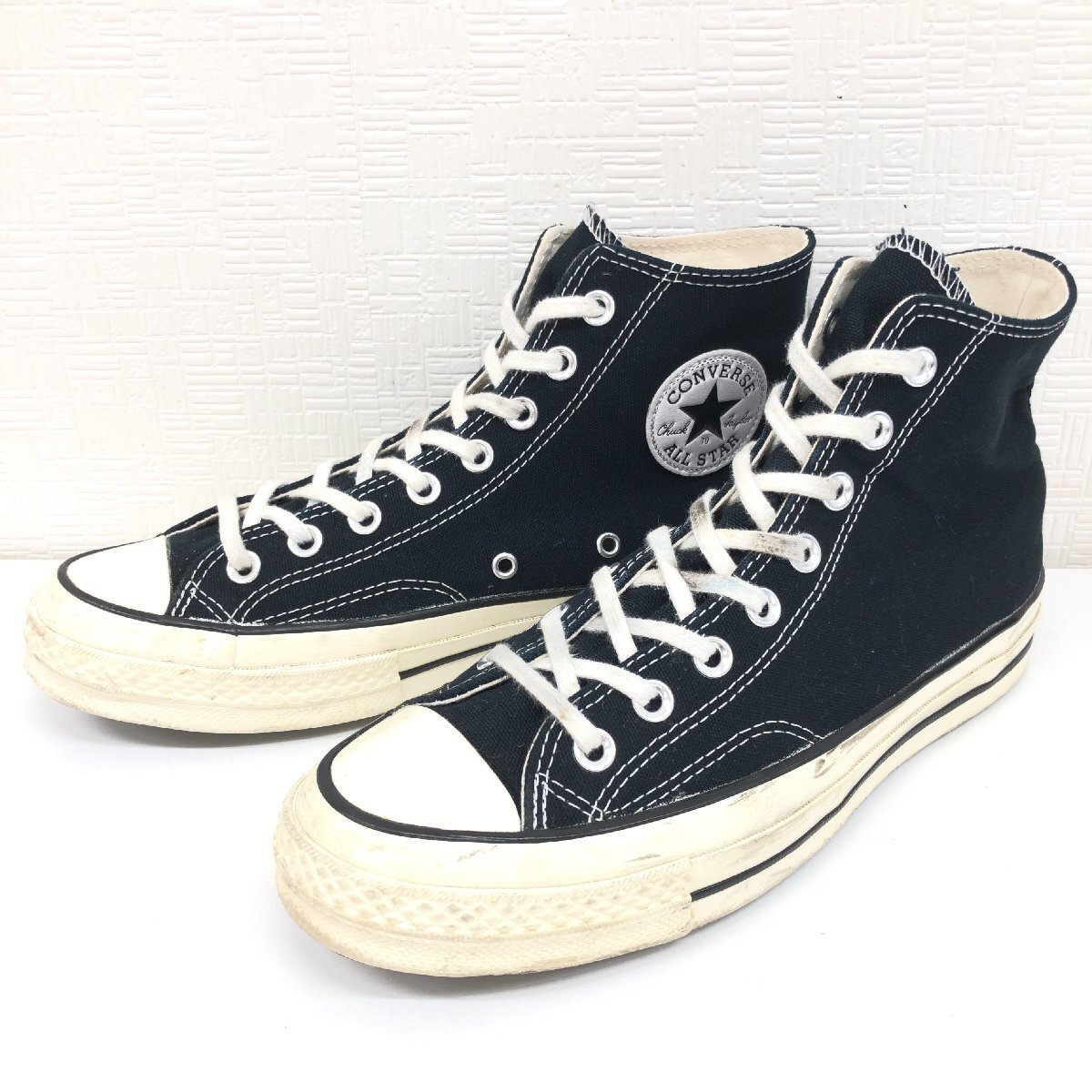 ●CONVERSE コンバース チャックテイラー オールスター70ハイ 復刻 三ツ星 キャンバス ハイカット スニーカー 26cm 黒 ブラック ALL STARの画像1