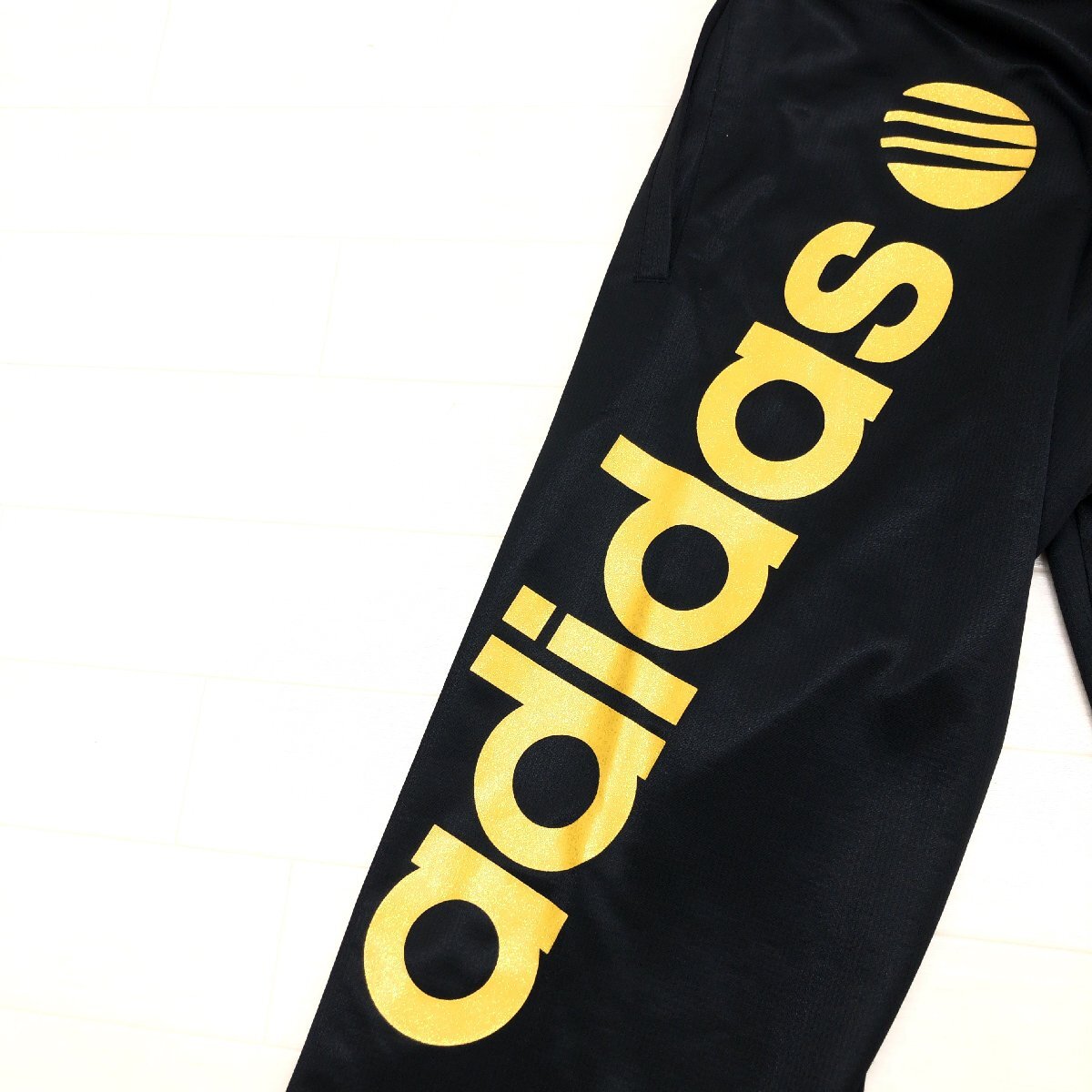 adidas NEO Adidas Logo вышивка Layered способ джерси укороченные брюки L чёрный × золотой черный Gold . пот скорость . dry внутренний стандартный товар джентльмен 