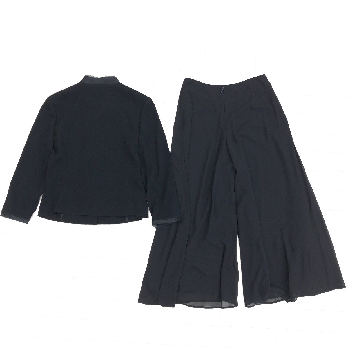 * beautiful goods Chamois car mi- frill jacket flare pants 2 point set 9(M)/40(L) black set sale ceremony suit made in Japan ji on commercial firm woman 